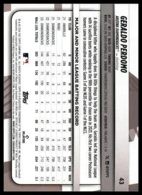 Geraldo Perdomo 2024 Topps Big League #43 Arizona Diamondbacks - Baseball Card Single