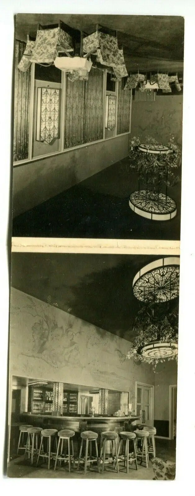 Vintage German Derby Bar lounge interiors in 1940s O. Trespe note card design