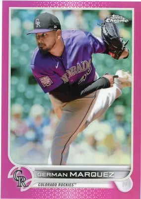 German Marquez 2022 Topps Chrome Pink Refractor #219 Colorado Rockies - Baseball Card Single