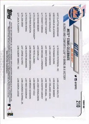 Get Up! (Pete Alonso / Michael Conforto) 2021 Topps #210 New York Mets - Baseball Card Single