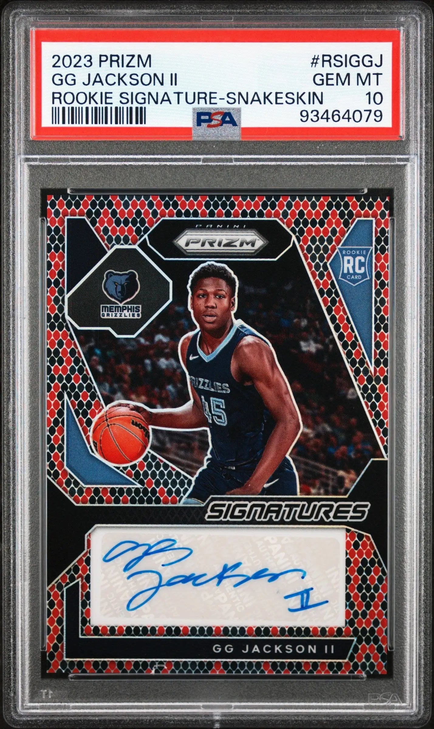 GG Jackson 2023 Prizm Rookie Signature Snakeskin #1/15 PSA 10 Gem Mint - Basketball Card Single