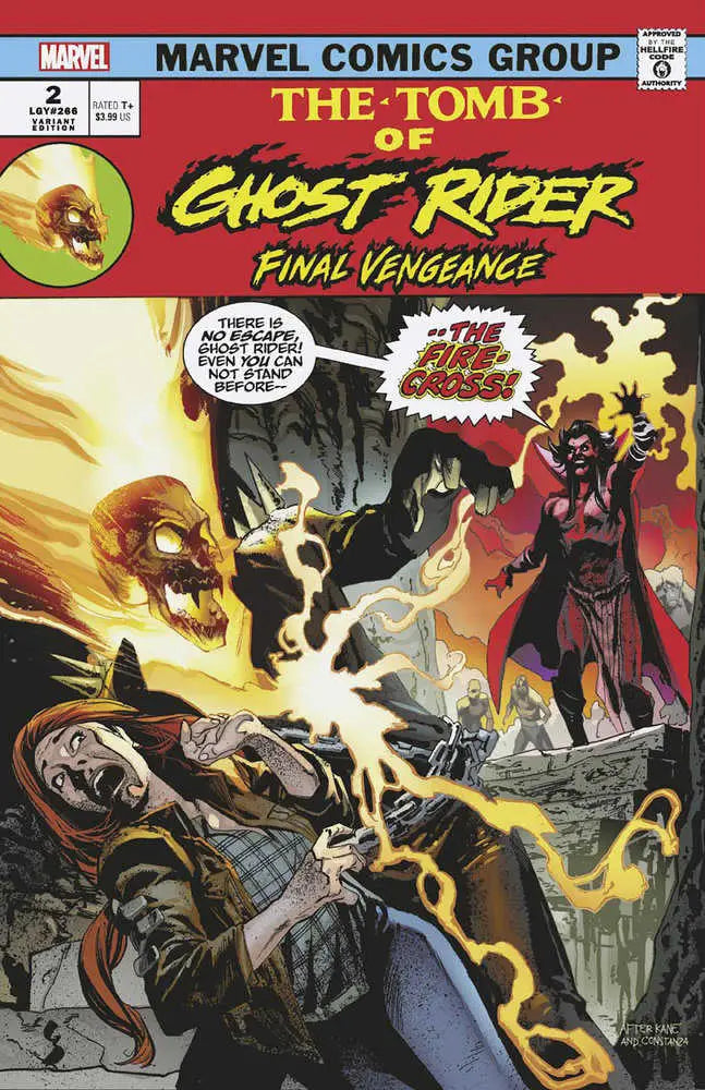 Comic book cover of Ghost Rider battling with flaming chains in Final Vengeance #2 variant