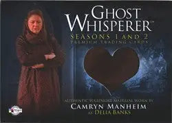 Trading card of Delia Banks in period costume from Ghost Whisperer Costume Card