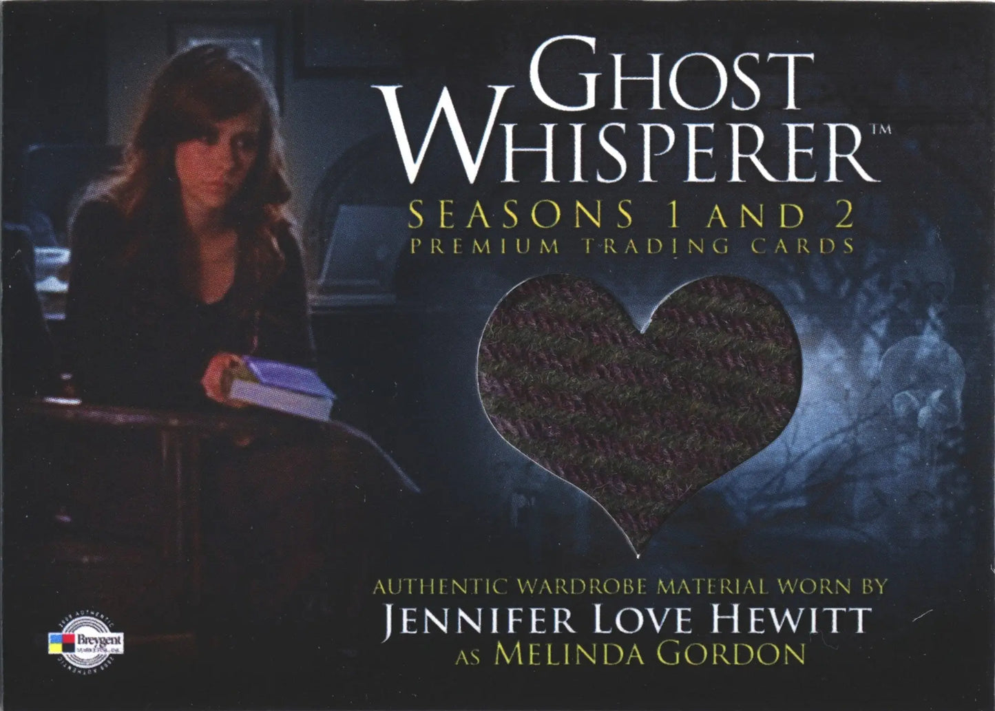 Trading card featuring Melinda Gordon costume material from Ghost Whisperer