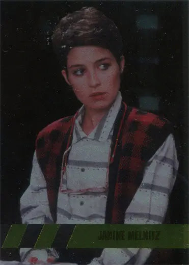 Portrait of a person in plaid vest featured on Ghostbusters Bios C7 Foil Parallel Chase Card