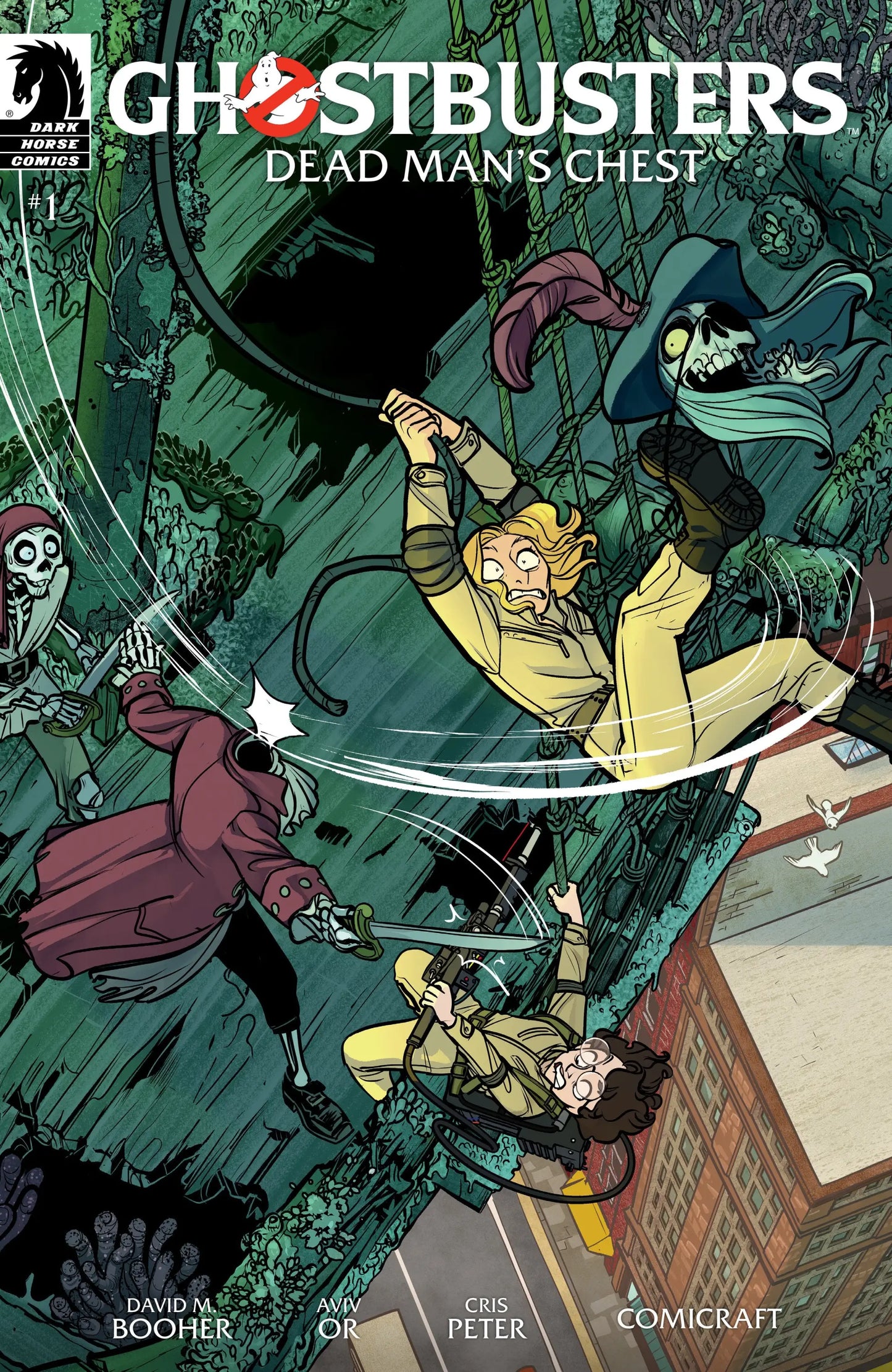 Ghostbusters Dead Mans Chest comic book cover featuring Ghostbusters Dead concept by Max Sarin