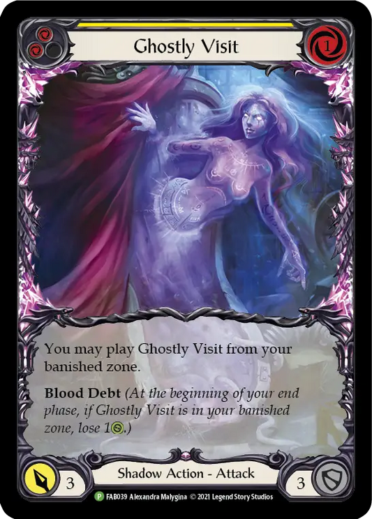 Ghostly trading card of Ghostly Visit Yellow in Rainbow Foil design