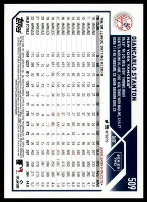 Giancarlo Stanton 2023 Topps #509 New York Yankees - Baseball Card Single
