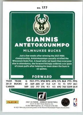 Giannis Antetokounmpo - 2021-22 Donruss - #177 - Basketball - Basketball Card Single