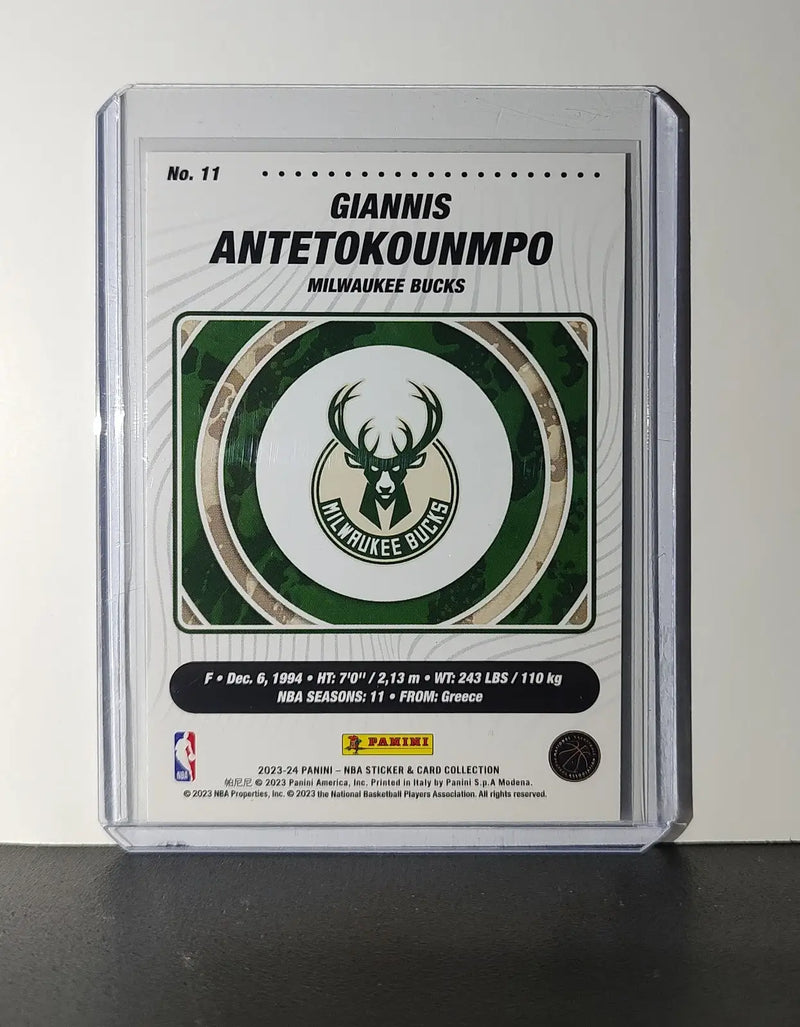 Giannis Antetokounmpo 2023-24 Panini NBA Sticker Card #11 Milwaukee Bucks