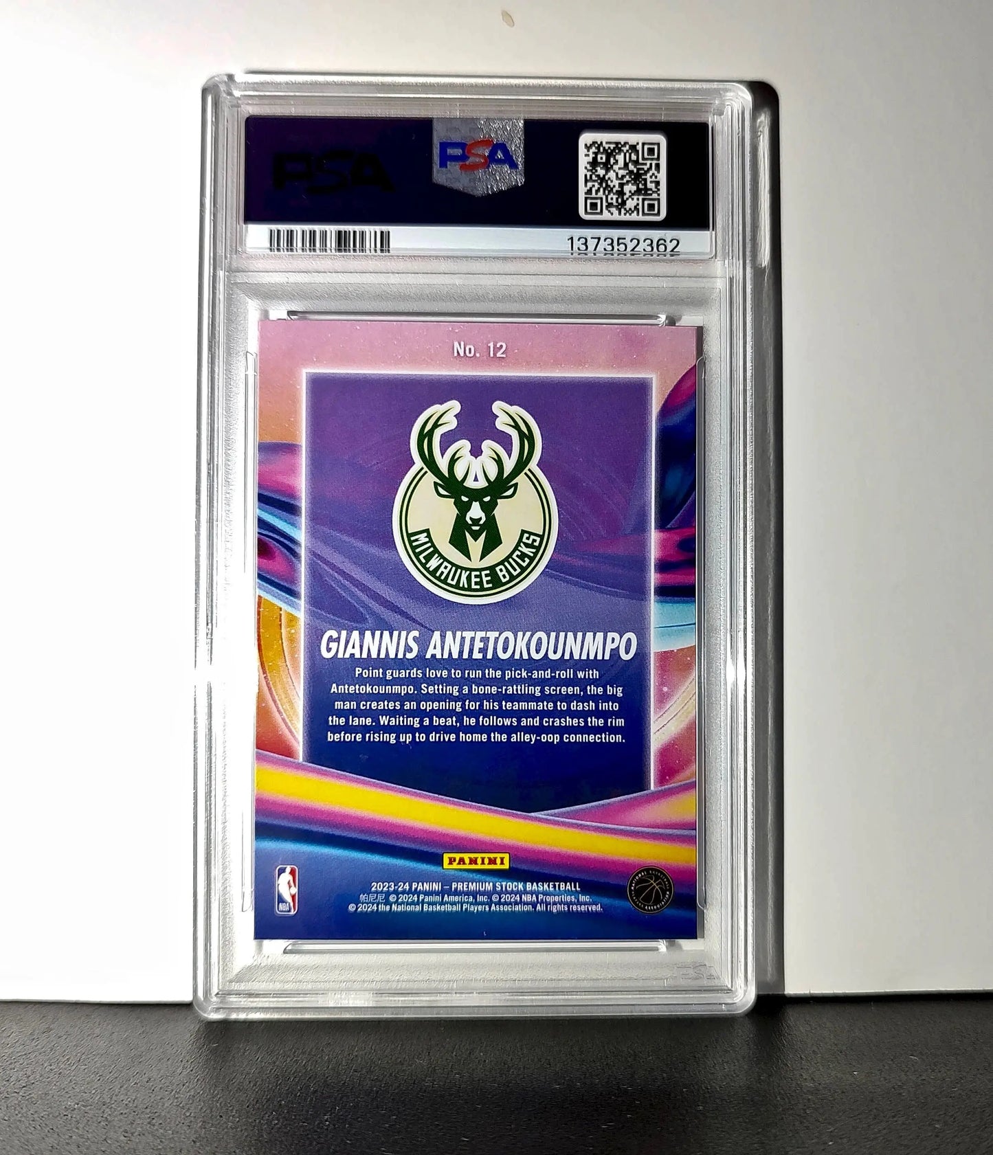 Giannis Antetokounmpo 2023 Panini Hoops Premium Anti Gravity #12 PSA 10 Gem Mint