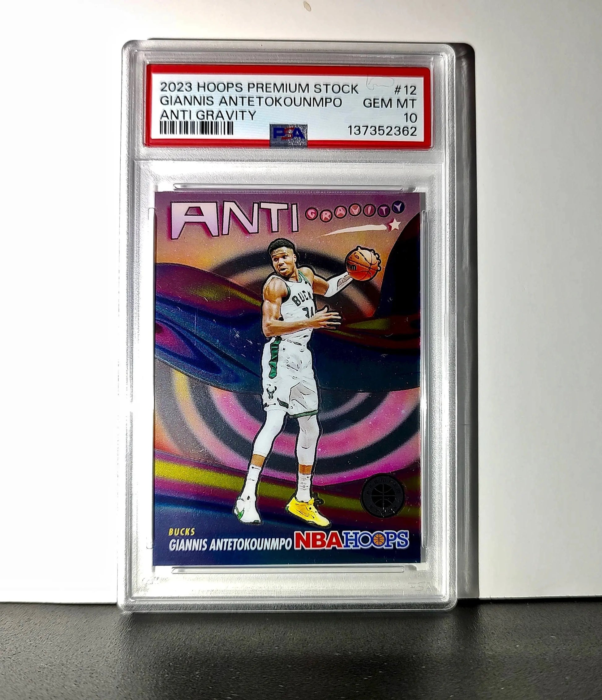 Giannis Antetokounmpo 2023 Panini Hoops Premium Anti Gravity #12 PSA 10 Gem Mint