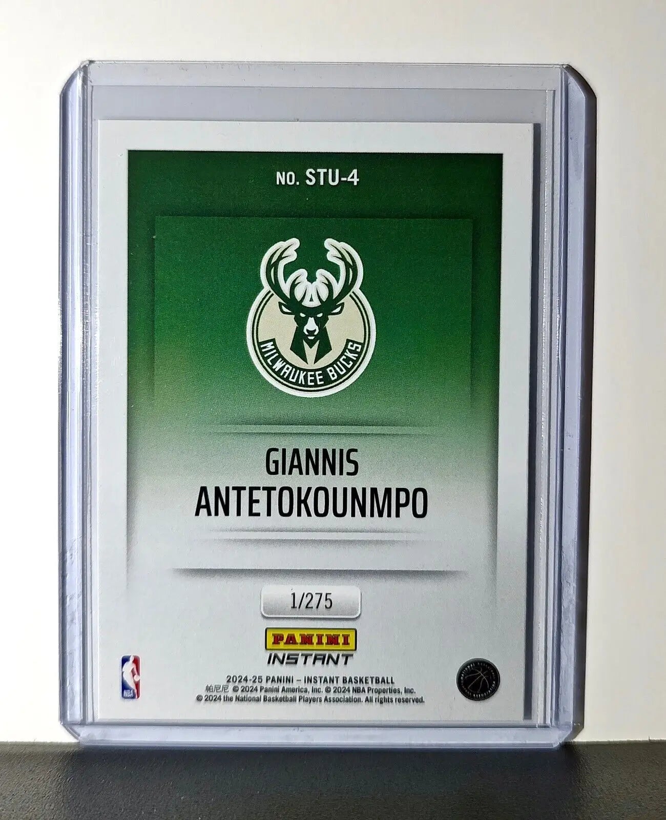 Giannis Antetokounmpo 2024-25 Panini Studio #4 Basketball Card Bucks 1/275