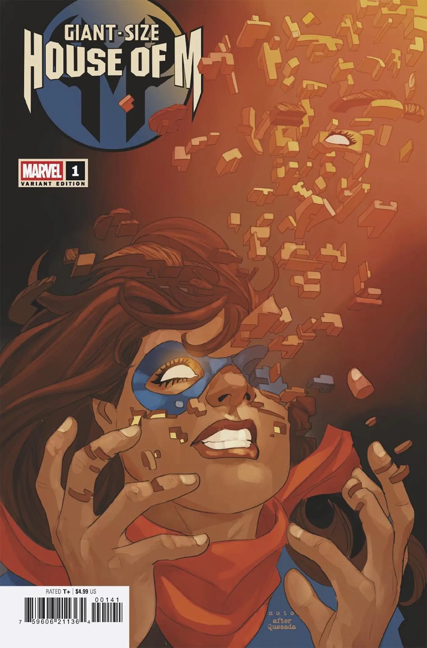 Giant-Size House Of M #1 Phil Noto Variant comic with disintegrating character head