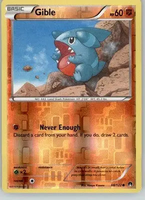 Gible - BREAKpoint - 68/122 - Reverse Holo LP Pokemon - Pokémon Card Single