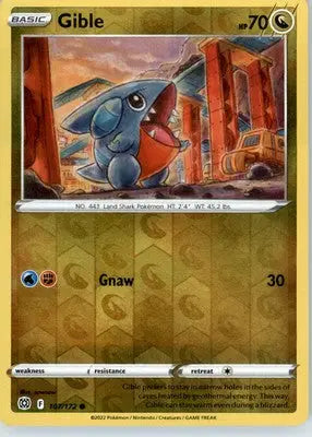Gible - SWSH09: Brilliant Stars - Reverse Holo LP - #107/172 - Pokémon Card Single