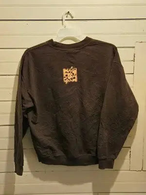 Gildan Sweatshirt Mens L Brown Fall Leaf Patch Crewneck Heavy Blend Pullover - Apparel