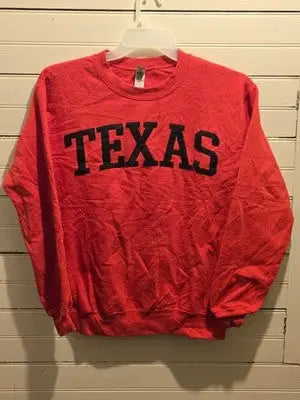 Gildan Sweatshirt Mens S Texas Red Crewneck Heavy Blend Pullover Graphic - Apparel