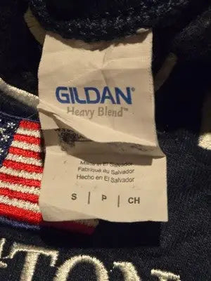 Gildan Sweatshirt Mens S USA Washington DC Embroidered Flag Navy Heavy Blend - Apparel