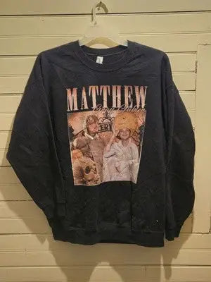 Gildan Sweatshirt Mens XL Graphic Matthew Crewneck Heavy Blend Navy Pullover - Apparel