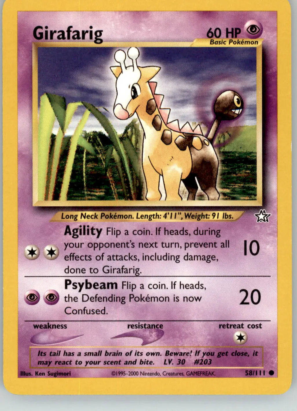Girafarig - Neo Genesis - 58/111 - Unlimited MP Pokemon - Pokémon Card Single