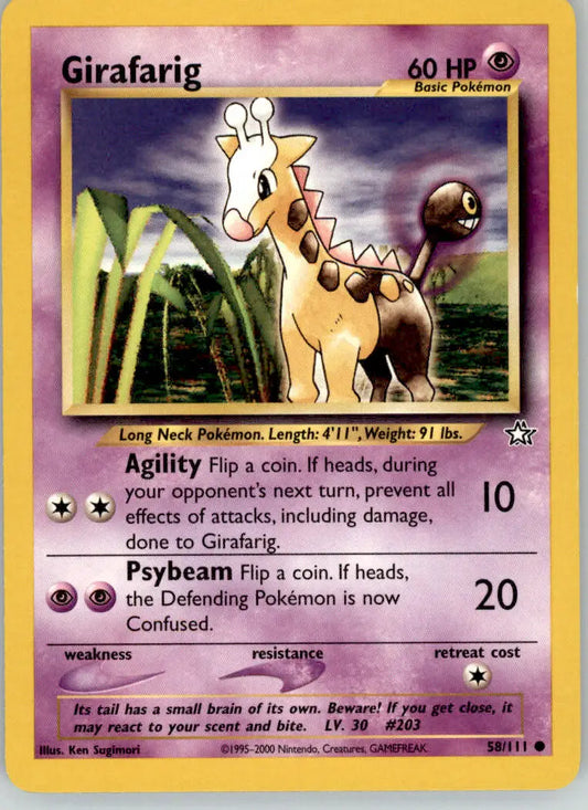 Girafarig - Neo Genesis - 58/111 - Unlimited MP Pokemon - Pokémon Card Single