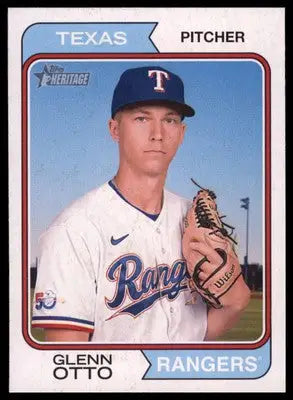 Glenn Otto 2023 Topps Heritage Black Border #210 Texas Rangers - Baseball Card Single