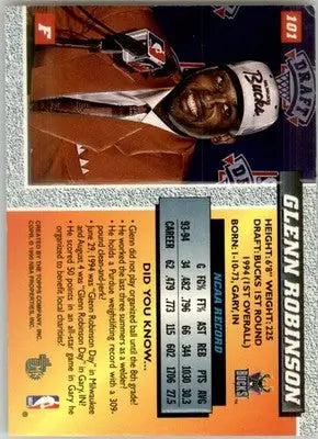 Glenn Robinson - 1994-95 Topps Embossed - #101 - RC Basketball - Basketball Card Single