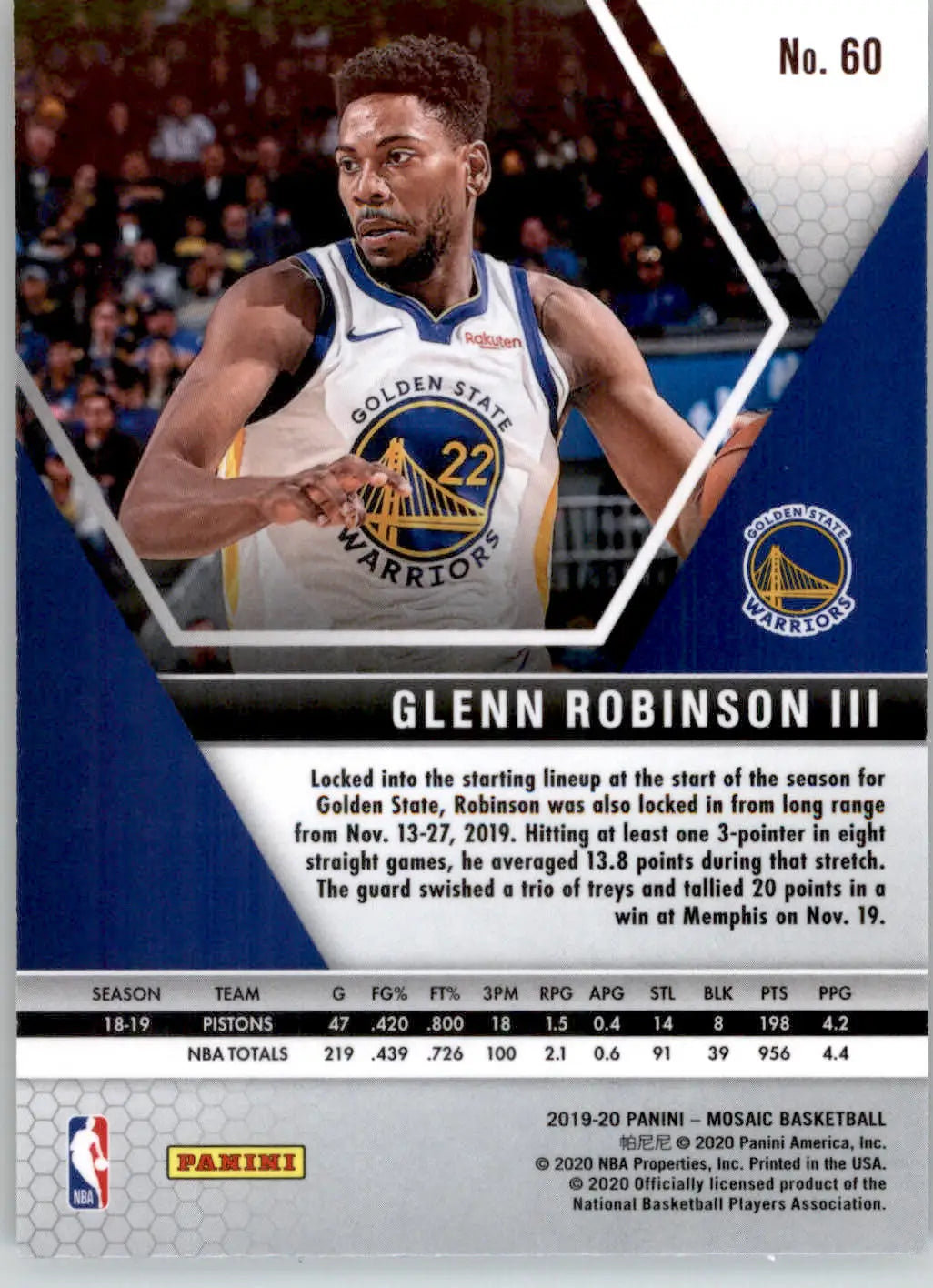 Glenn Robinson III - 2019-20 Panini Mosaic - #60 - Basketball - Basketball Card Single