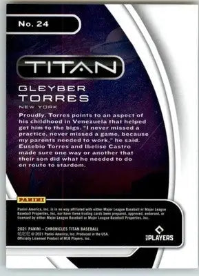 Gleyber Torres - 2021 Panini Chronicles - #24 - Titan Baseball - Baseball Card Single