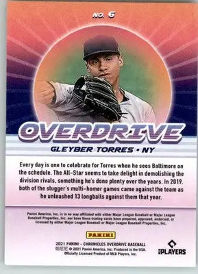 Gleyber Torres - 2021 Panini Chronicles - #6 - Overdrive Baseball - Baseball Card Single