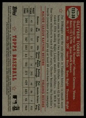 Gleyber Torres 2021 Topps 1952 Topps Redux #T52-38 New York Yankees - Baseball Card Single