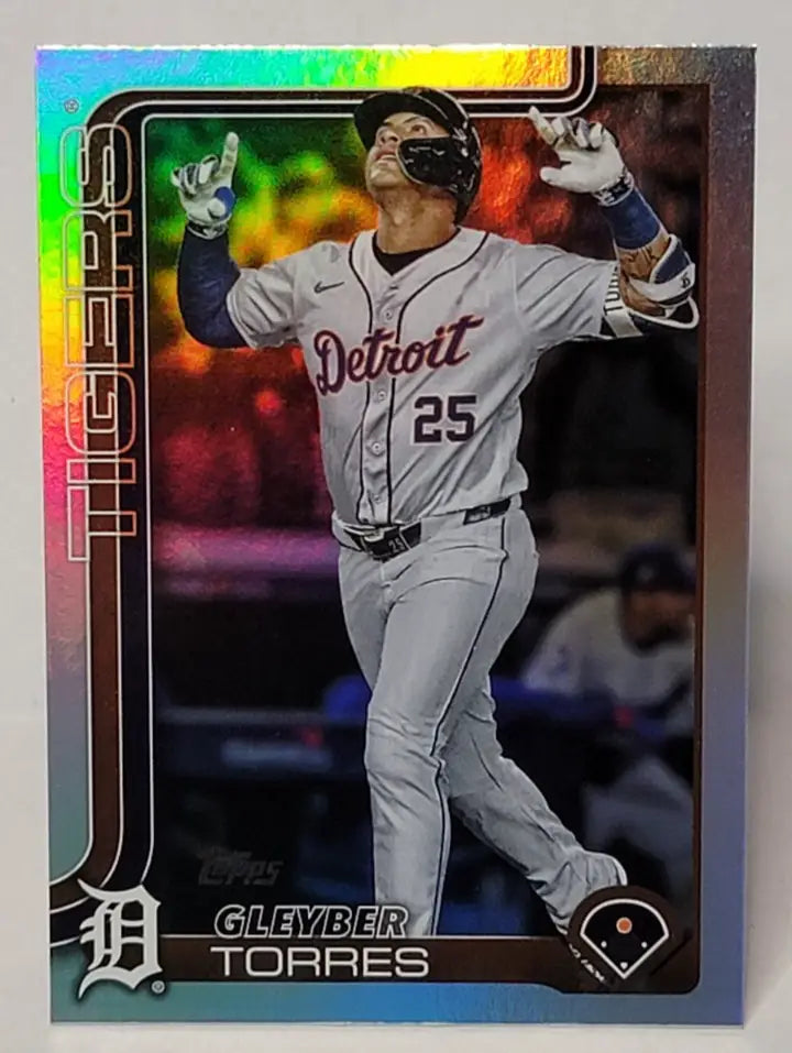 Gleyber Torres baseball card from Topps Series 2 Rainbow Foil 2025 Detroit Tigers