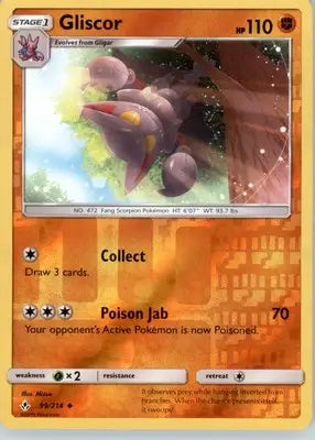 Gliscor - SM - Unbroken Bonds - Reverse Holo LP - #99/214 - Pokémon Card Single
