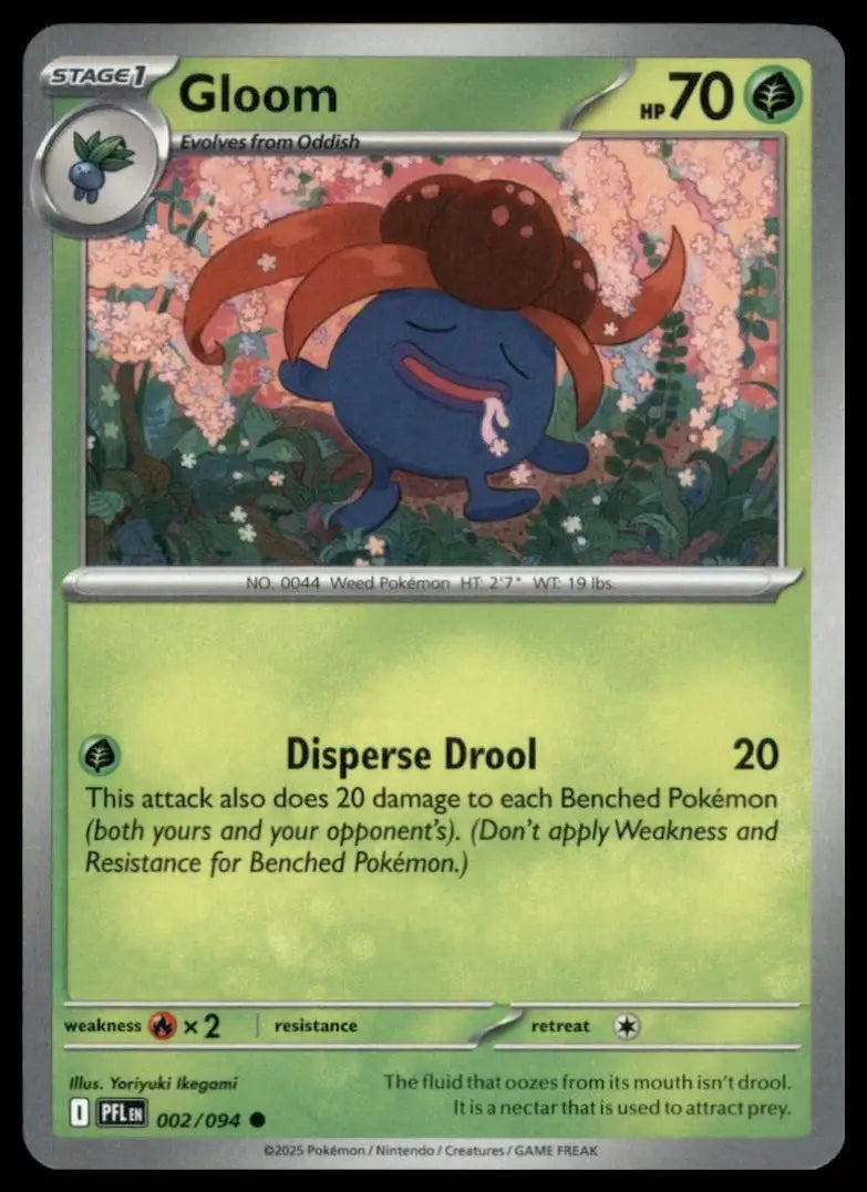 Gloom 002/094 Me02: Phantasmal Flames Regular Pokemon - Pokémon Card Single