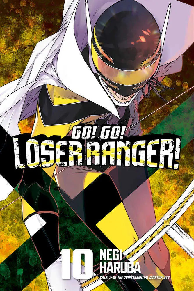 Manga comic book cover featuring a superhero character for Go Go Loser Ranger 10 trading cards