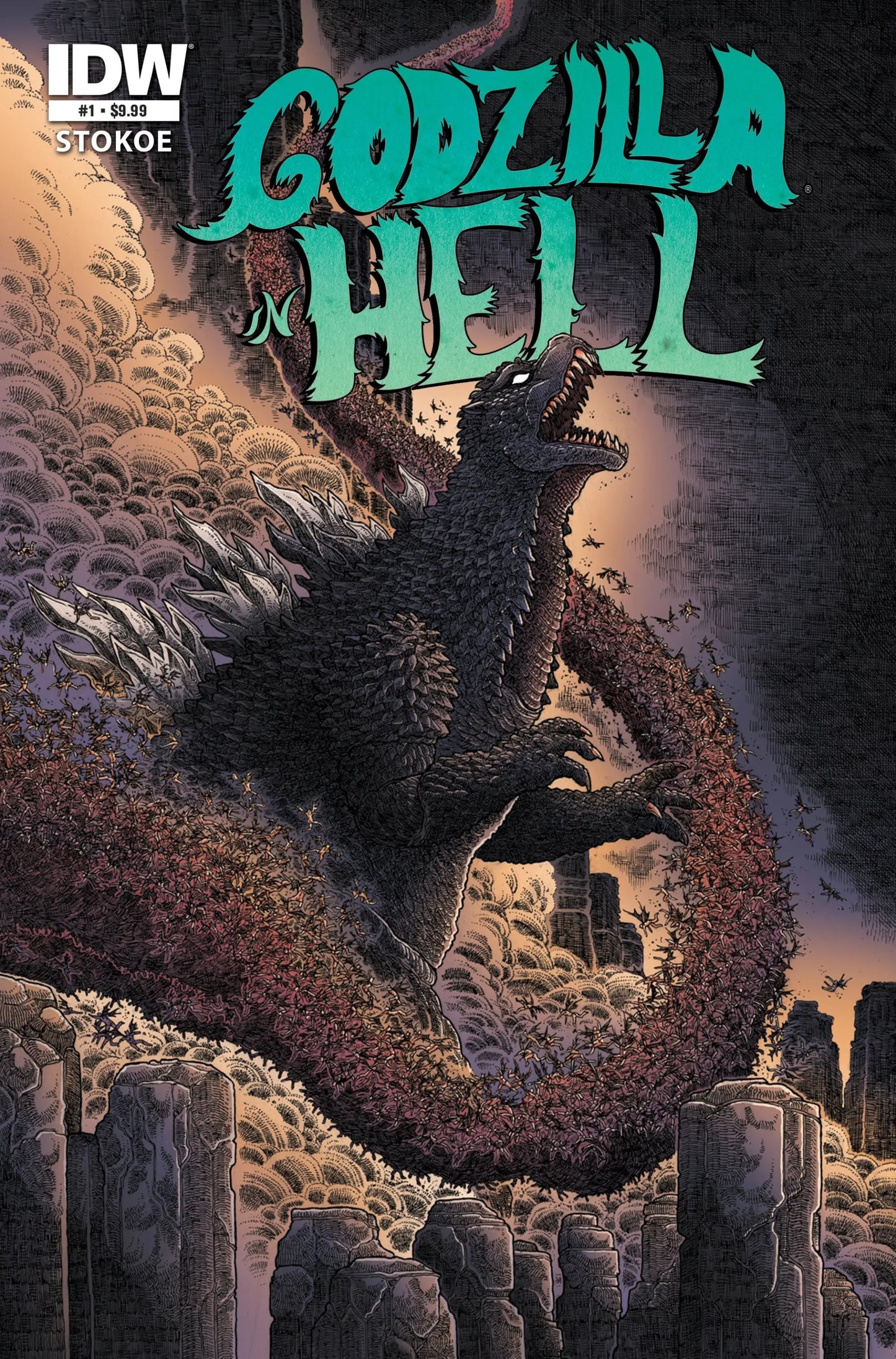 Godzilla 70th Anniversary Foil Classics: Godzilla In Hell #1 Cover A (Stokoe) - Back Issues