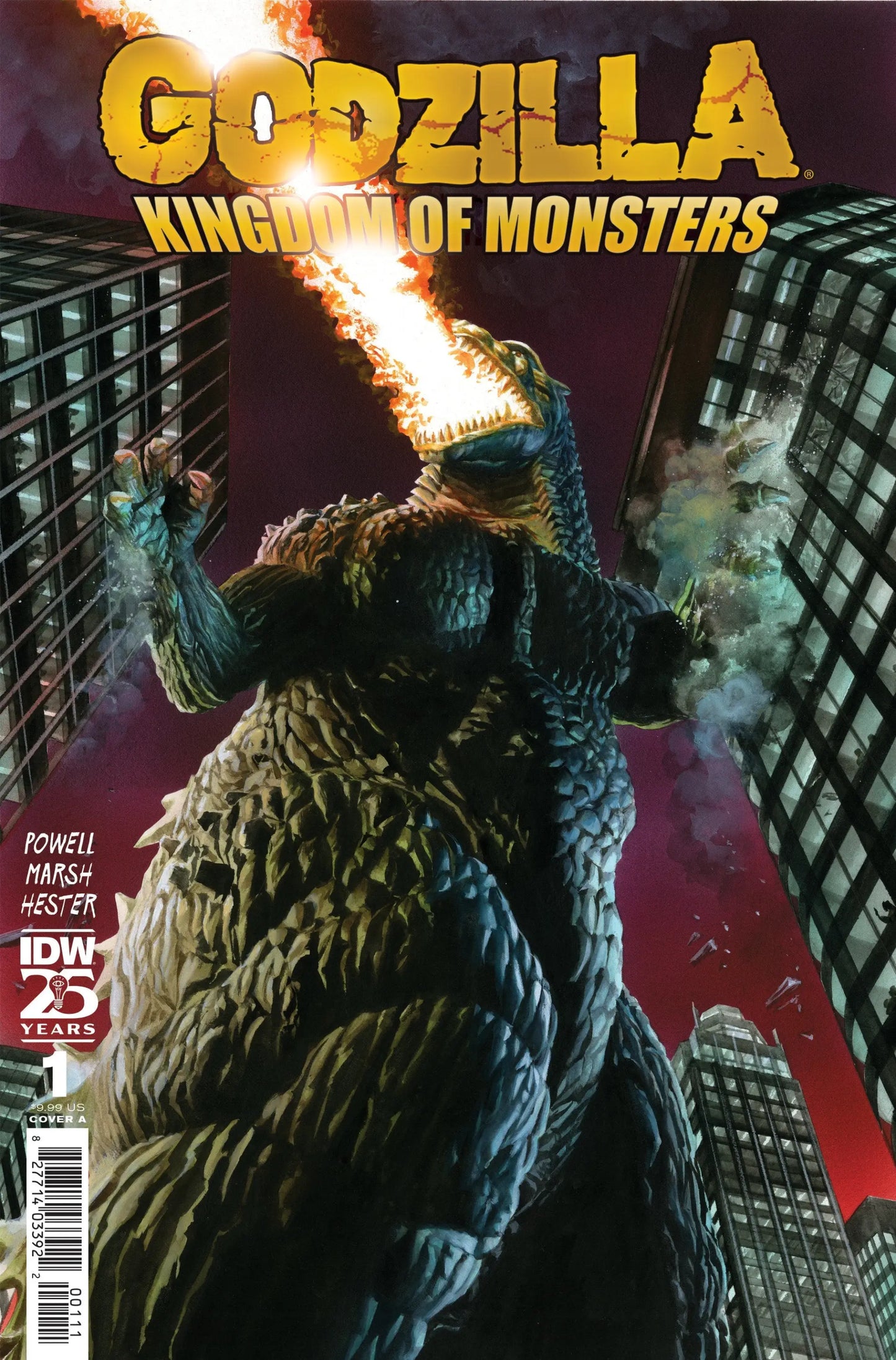 Godzilla 70th Anniversary foil comic book cover featuring Godzilla Kingdom Of Monsters