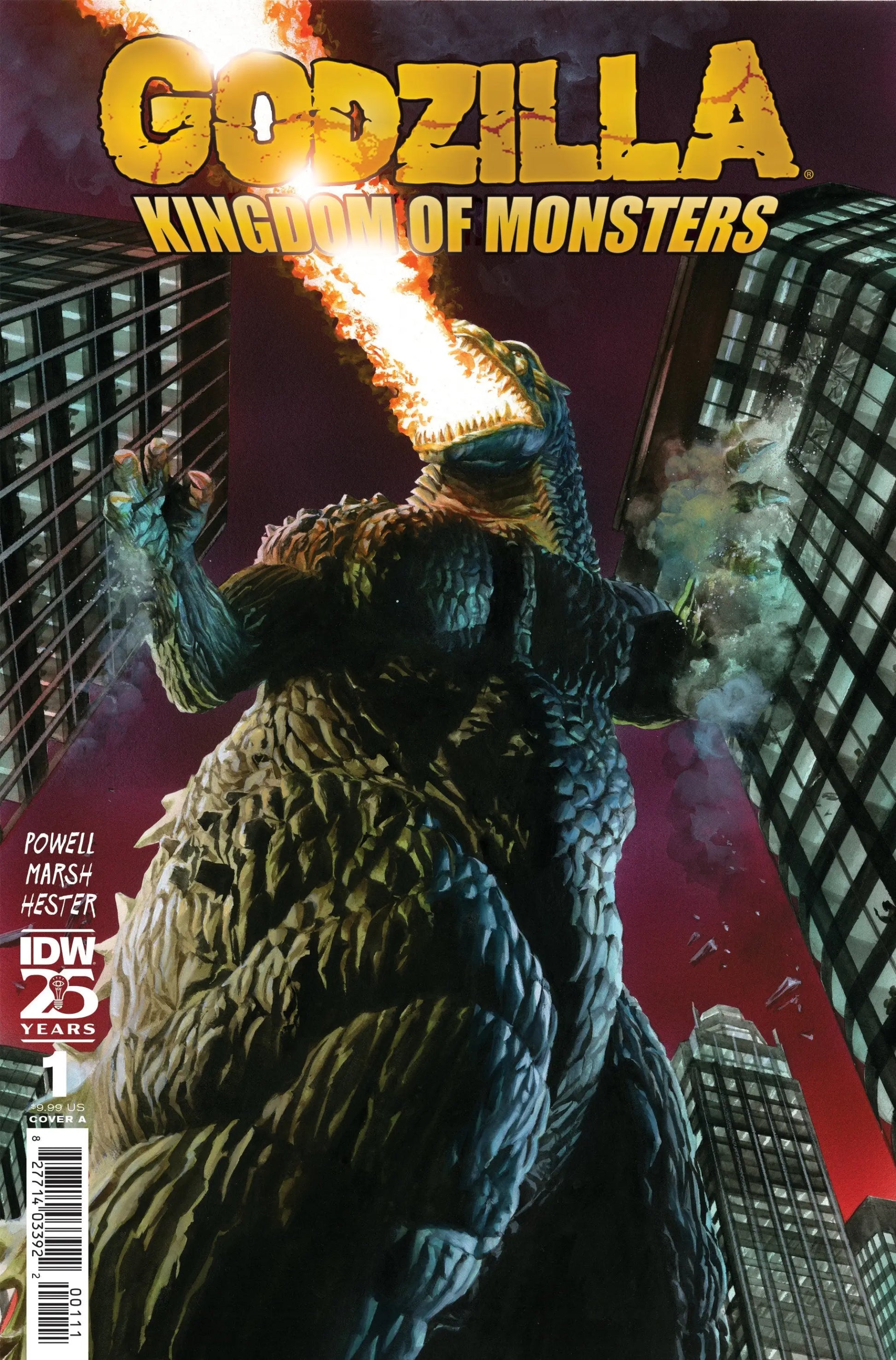 Godzilla 70th Anniversary foil comic book cover featuring Godzilla Kingdom Of Monsters