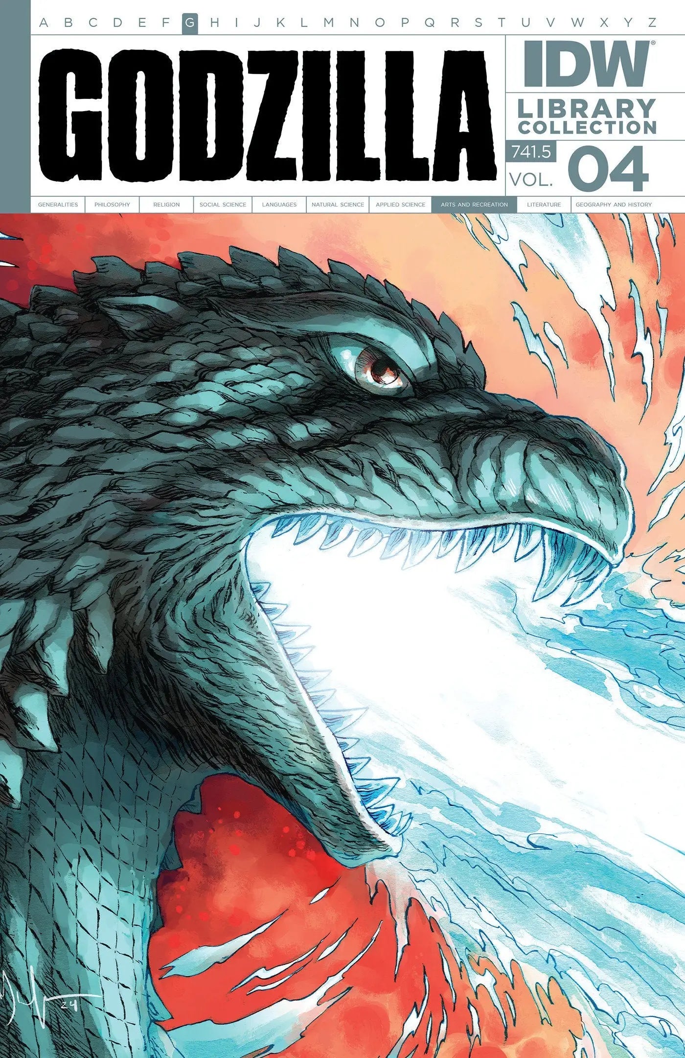 Godzilla comic book cover from the Godzilla Library Collection Volume 4