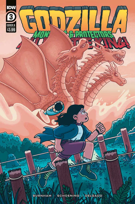 Comic book cover of Godzilla roaring, part of Godzilla Monsters & Protectors series