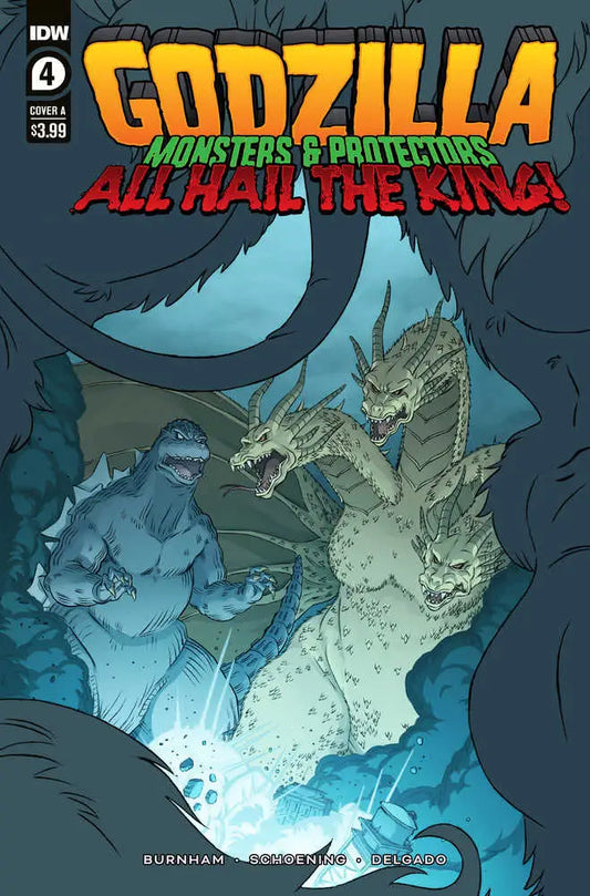 Comic book cover of Godzilla battling another monster for trading cards collection