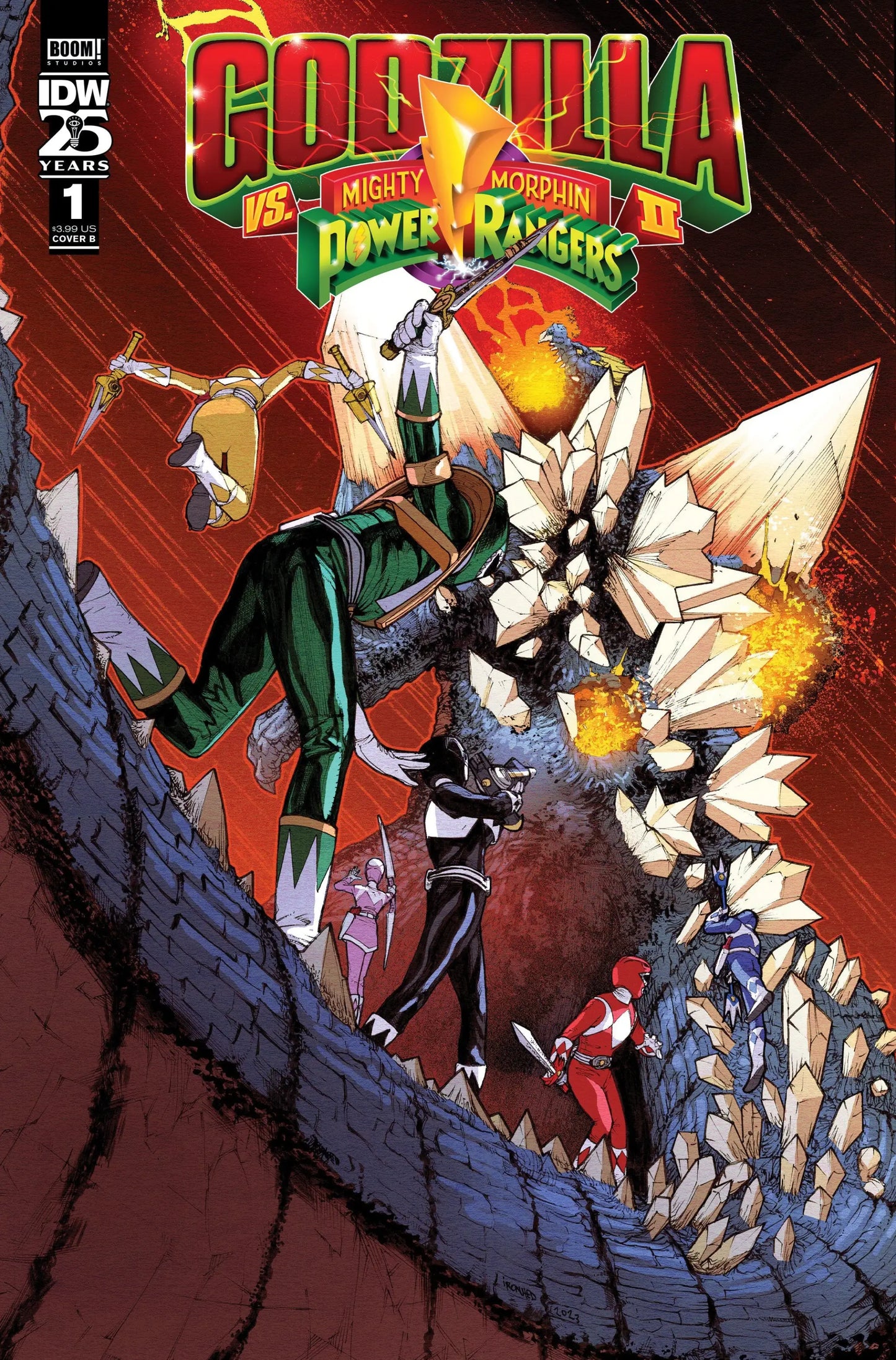 Godzilla vs. The Mighty Morphin Power Rangers II #1 Variant B (Sanchez) - Comic Book
