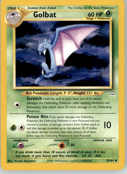 Golbat - Neo Revelation - 29/64 - Unlimited MP Pokemon - Pokémon Card Single