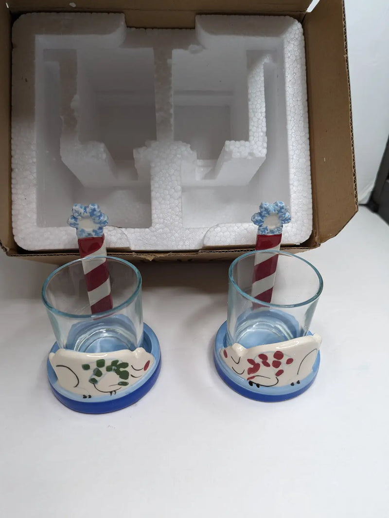 Gold Canyon Votive/Pillar Candle Holders Seasonal Snow Bears 5 Piece Set - General Merchandise
