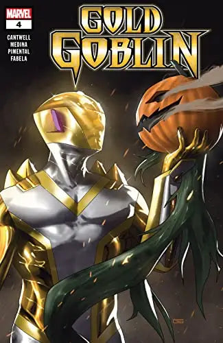 Comic book cover of Gold Goblin #4 featuring armored hero, ideal for trading cards fans
