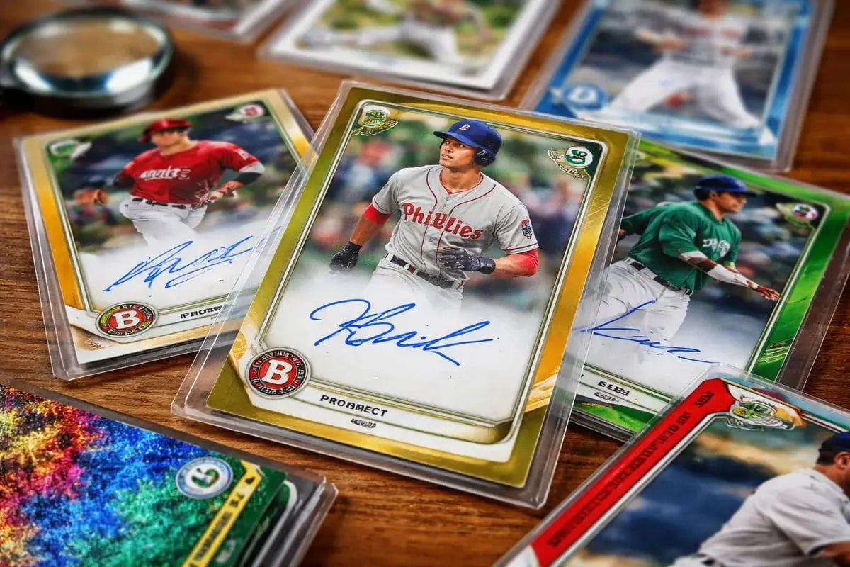Golden-bordered signed Phillies Bowman baseball card