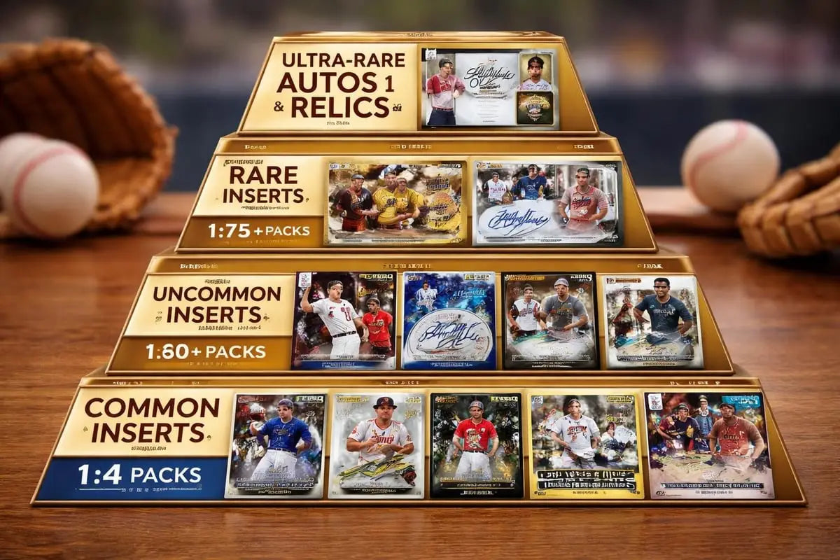 Topps 2023 Series 1 golden pyramid case with rookie cards, parallels