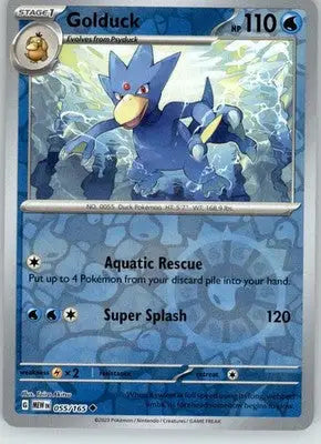 Golduck - 151 - 055/165 - Reverse Holo NM Pokemon - Pokémon Card Single