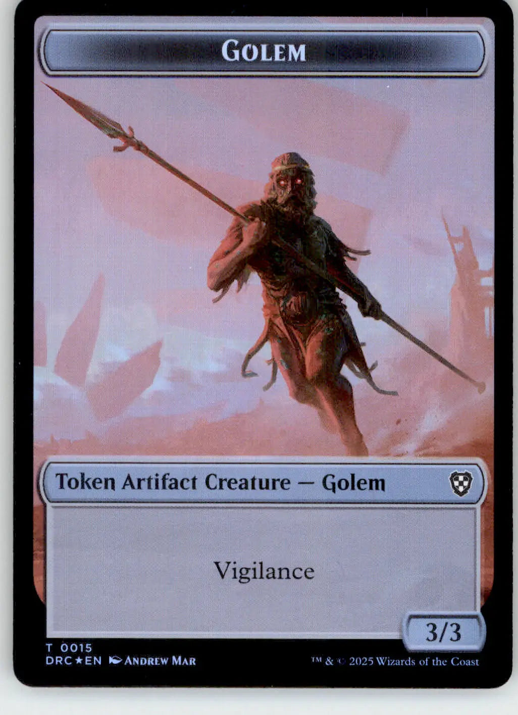 Golem // Golem Token - Commander: Aetherdrift - 14 // 15 - Foil NM Magic